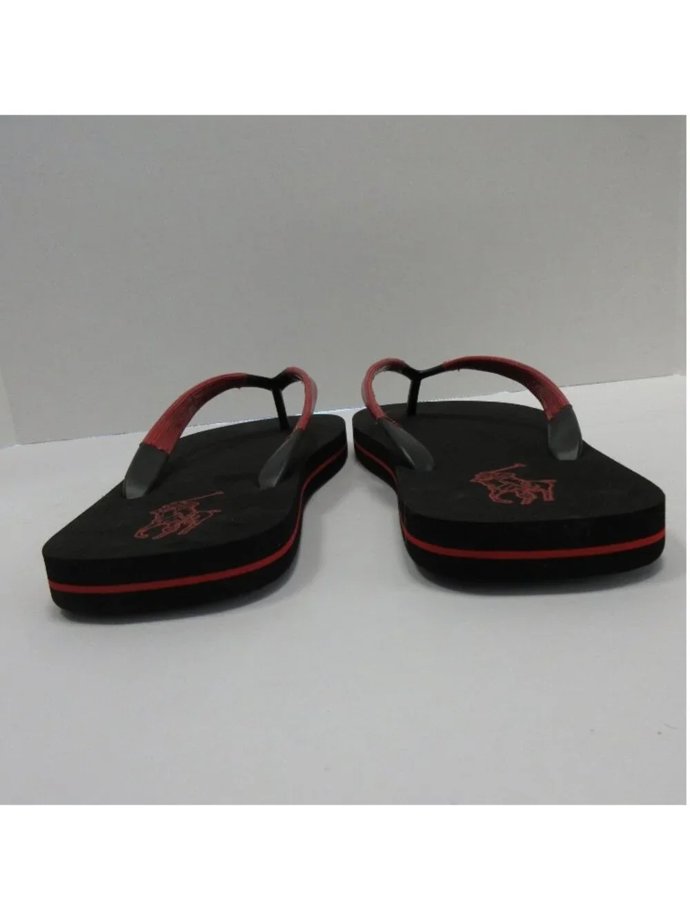 Polo Ralph Lauren Sandals 11 D Red Flip Flops Canby Thong Pony Logo